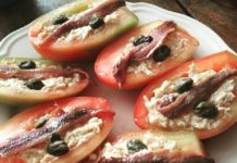 Villa Cappelli Tomato Boats Villa Cappelli Tomato Boats - tomatoes stuffed with cheese and olives.